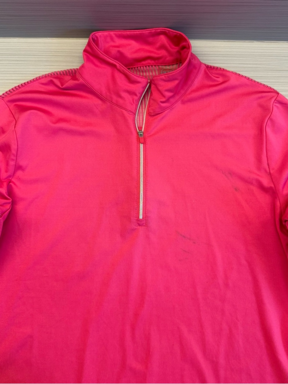 Quarter-Zip Equestrian Riding Athletic Pullover in Hot Pink